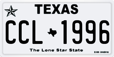 TX license plate CCL1996