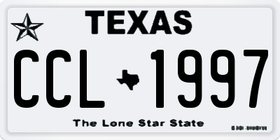 TX license plate CCL1997