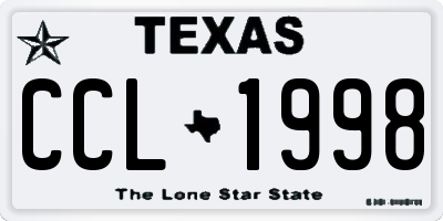 TX license plate CCL1998