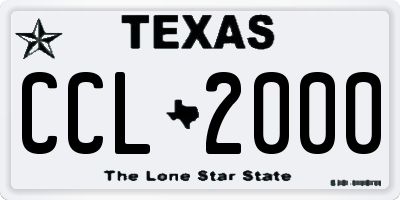 TX license plate CCL2000