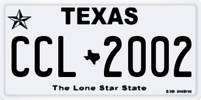TX license plate CCL2002