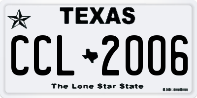 TX license plate CCL2006