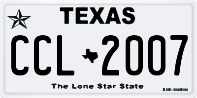 TX license plate CCL2007