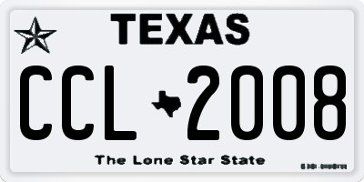 TX license plate CCL2008