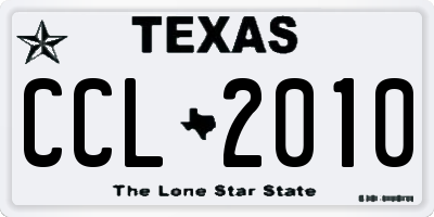TX license plate CCL2010