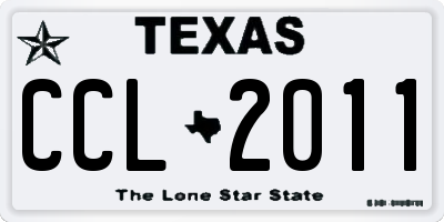 TX license plate CCL2011