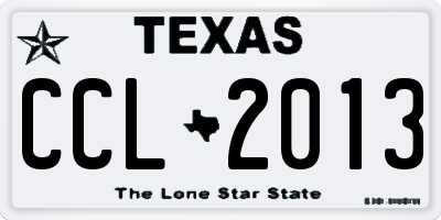TX license plate CCL2013