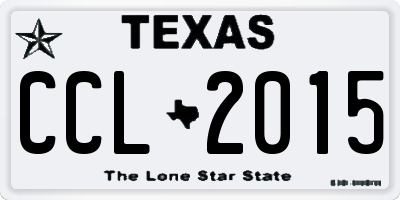 TX license plate CCL2015