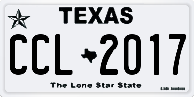 TX license plate CCL2017