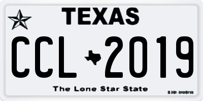 TX license plate CCL2019