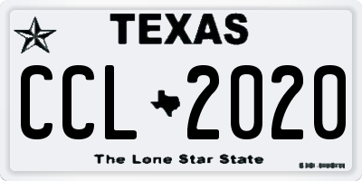 TX license plate CCL2020