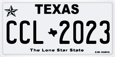 TX license plate CCL2023