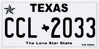 TX license plate CCL2033