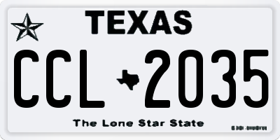 TX license plate CCL2035