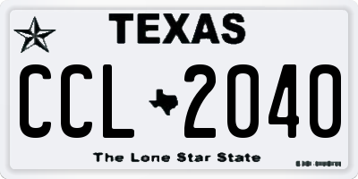 TX license plate CCL2040