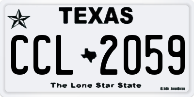 TX license plate CCL2059