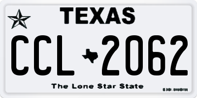 TX license plate CCL2062