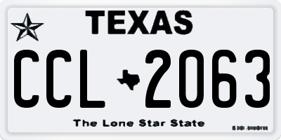 TX license plate CCL2063