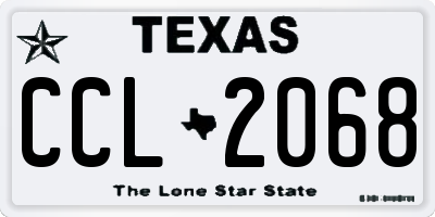 TX license plate CCL2068