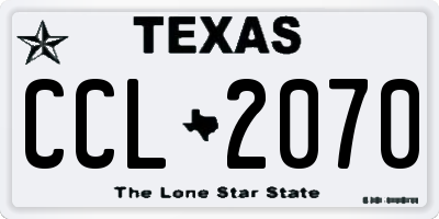 TX license plate CCL2070