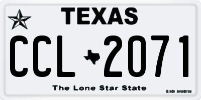 TX license plate CCL2071