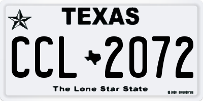 TX license plate CCL2072