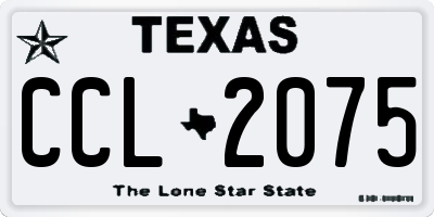 TX license plate CCL2075