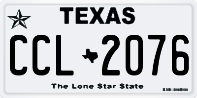 TX license plate CCL2076
