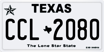 TX license plate CCL2080