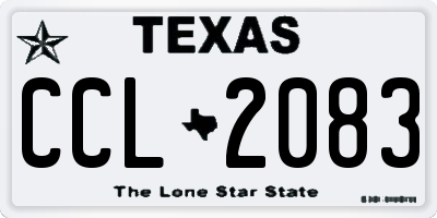 TX license plate CCL2083