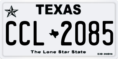 TX license plate CCL2085