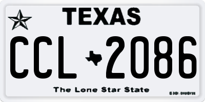 TX license plate CCL2086