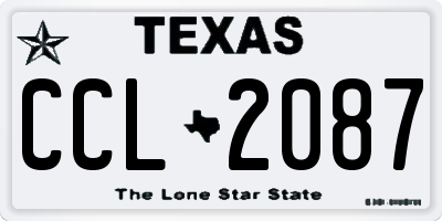TX license plate CCL2087