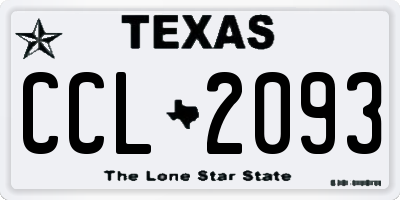 TX license plate CCL2093