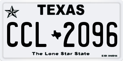 TX license plate CCL2096