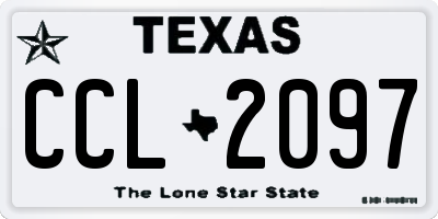 TX license plate CCL2097