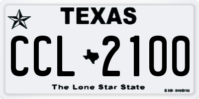 TX license plate CCL2100