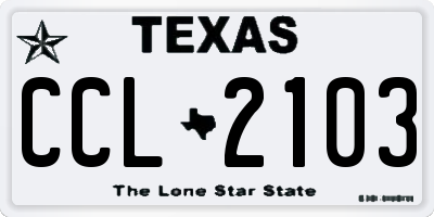 TX license plate CCL2103
