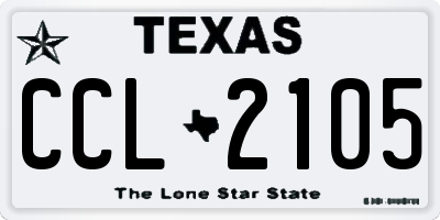 TX license plate CCL2105
