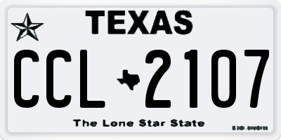 TX license plate CCL2107