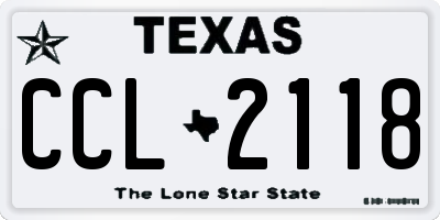 TX license plate CCL2118