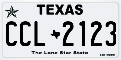TX license plate CCL2123