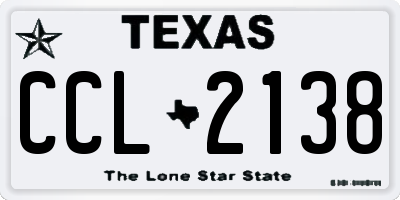 TX license plate CCL2138
