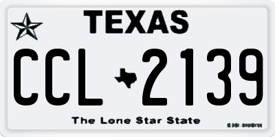 TX license plate CCL2139
