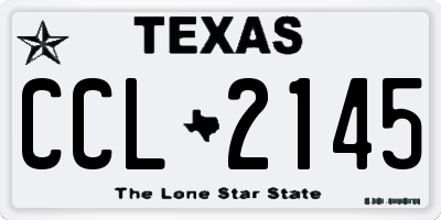TX license plate CCL2145