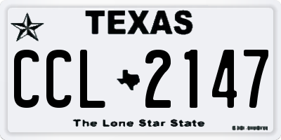 TX license plate CCL2147
