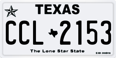 TX license plate CCL2153