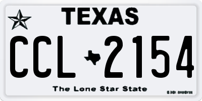 TX license plate CCL2154