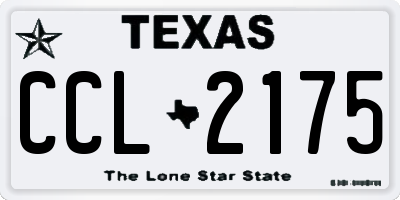 TX license plate CCL2175