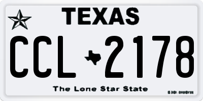 TX license plate CCL2178